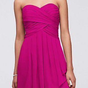 David's Bridal Short Crinkle Chiffon Dress